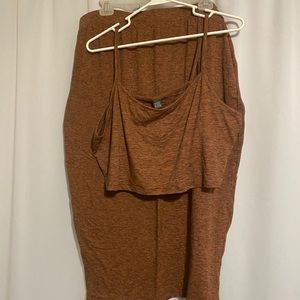 Skirt and crop top outfit